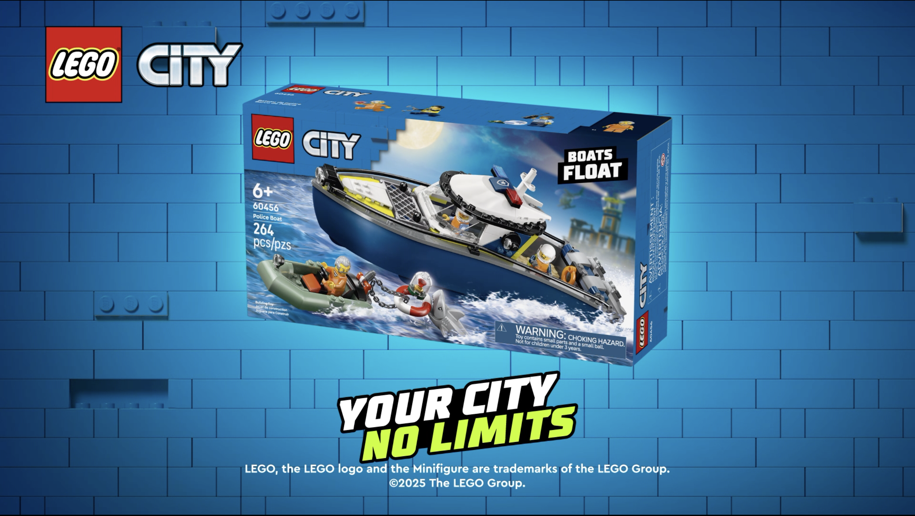 LEGO City 60456 La Course-Poursuite en Bateau de Police - Jouet pour Garçon dès 6 ans